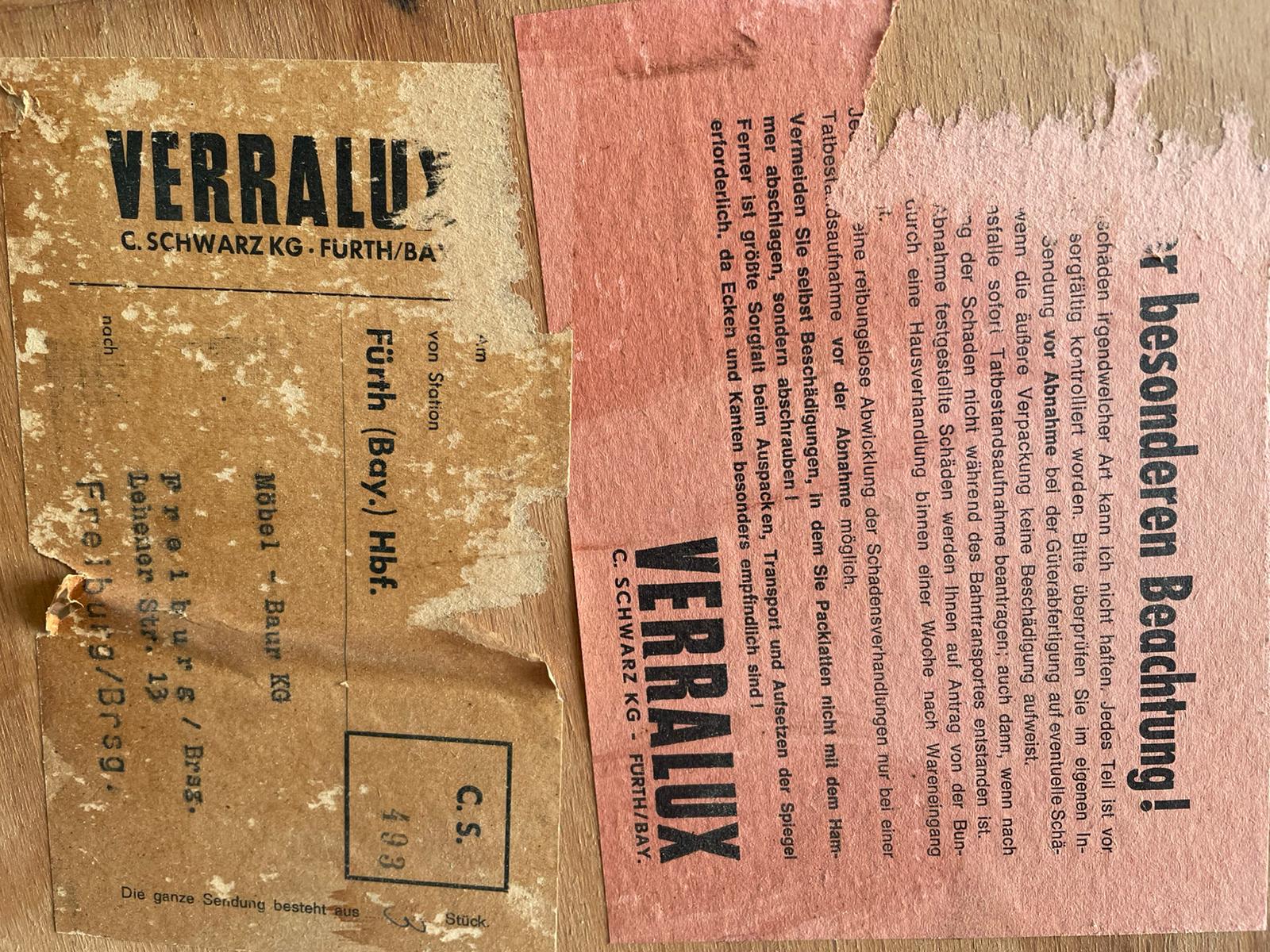 Etiquettes anciennes VERRALUX